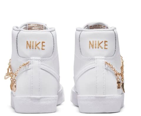 NIKE Women's Blazer Mid '77 Shoes, White White Metallic Gold, 6.5