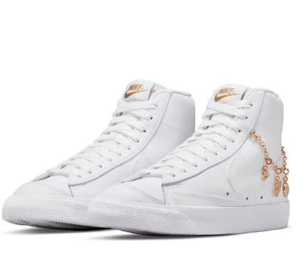 NIKE Women's Blazer Mid '77 Shoes, White White Metallic Gold, 6.5