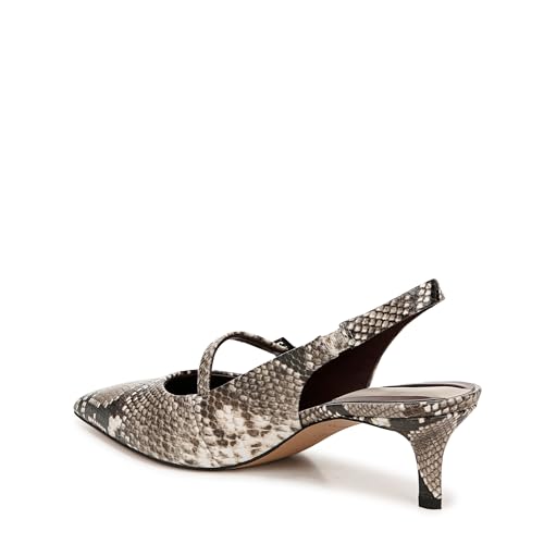 Franco Sarto Womens Khloe Pointed Toe Slingback Kitten Heel Pump Roccia Snake Faux Leather 8.5 M
