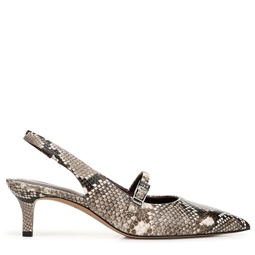 Franco Sarto Womens Khloe Pointed Toe Slingback Kitten Heel Pump Roccia Snake Faux Leather 8.5 M