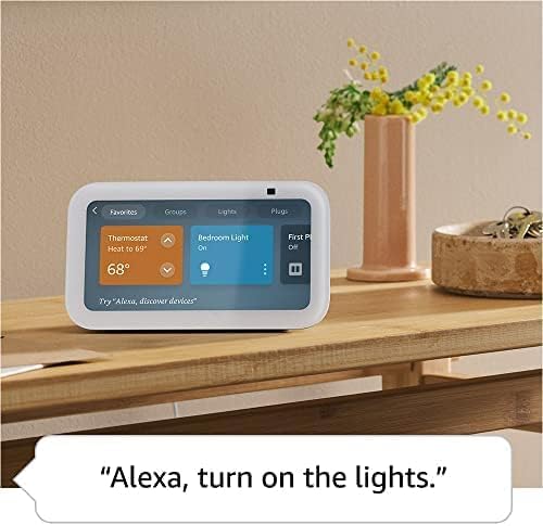All-new Echo Show 5 (3rd Gen, 2023 release) + Alexa Emergency Yearly (auto-renewal) | Smart display with deeper bass and clearer sound | Glacier White