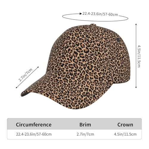 Vosery Baseball Cap Women Men- Brown Leopard Print A Adjustable for Baseball Hat Women and Men