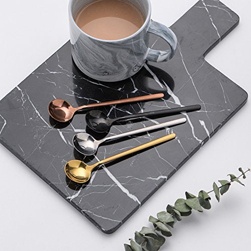 6 PCS Gold Coffee Spoons, 18/8 Stainless Steel Gold Espresso Spoons, 5.2 Inches Vogue Mini Tea Spoons, Cappuccino Stirring Spoons, Small Spoons for Dessert, Ice Cream, Frosted Handle, Sweejar (Gold)