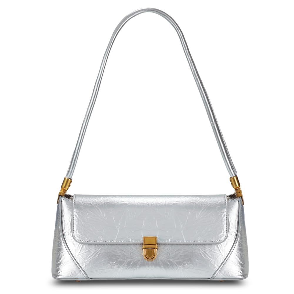 cuiab Women's Shoulder Bag, Shoulder Bag for Women, Silver Purse, Silver Shoulder Bag, Vintage Shoulder Bag(Silver)