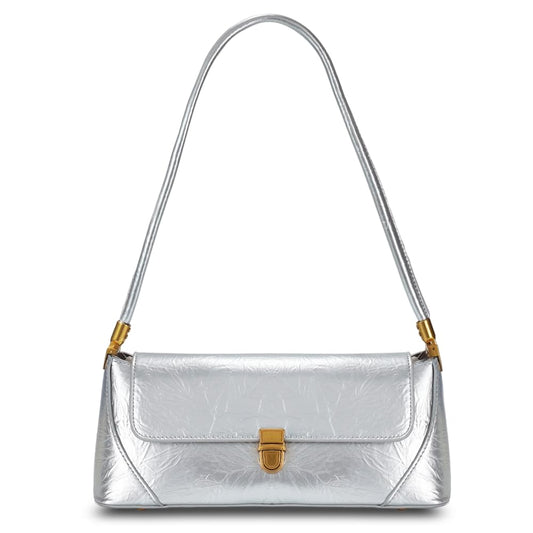 cuiab Women's Shoulder Bag, Shoulder Bag for Women, Silver Purse, Silver Shoulder Bag, Vintage Shoulder Bag(Silver)