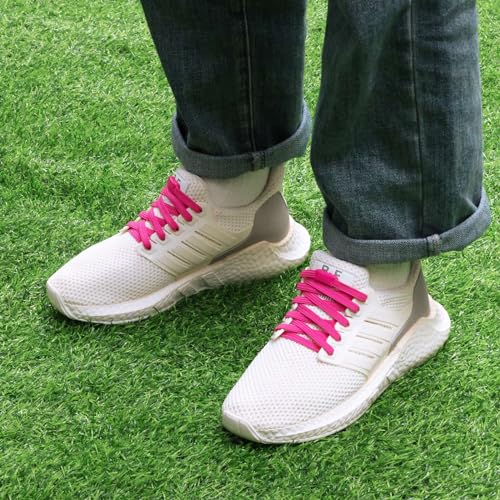 Booyckiy 2 Pairs No Tie Elastic Shoelaces for Kids, Adults and Elderly, Adjustable Tieless Shoe Laces for Sneakers Boots and Casual Shoes - 16 Colors, 41 inch, White