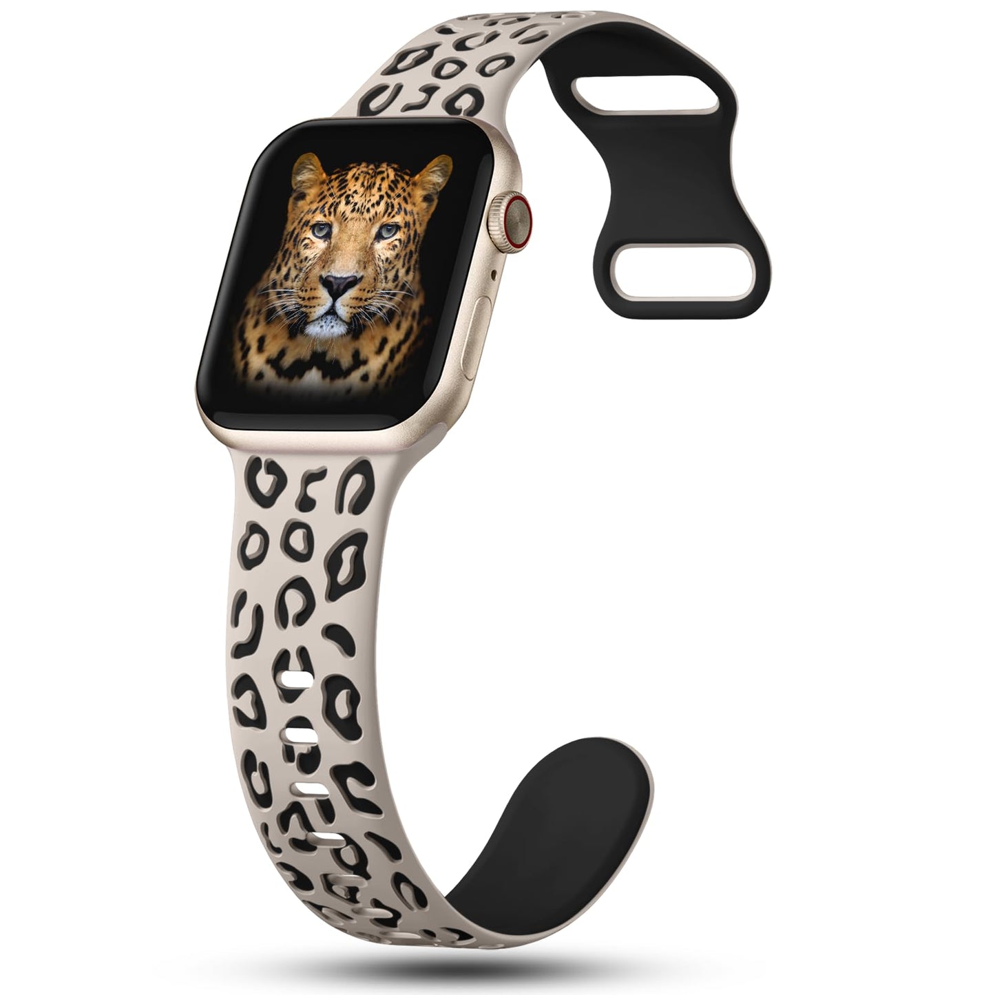 3 Pack Leopard Engraved Bands Compatible with Apple Watch Band 41mm 40mm 38mm Women, Soft Silicone Cheetah Embossed Sport Strap for iWatch Bands Series 9 8 7 6 5 4 3 2 1 Ultra SE.MT-SL-SLMT