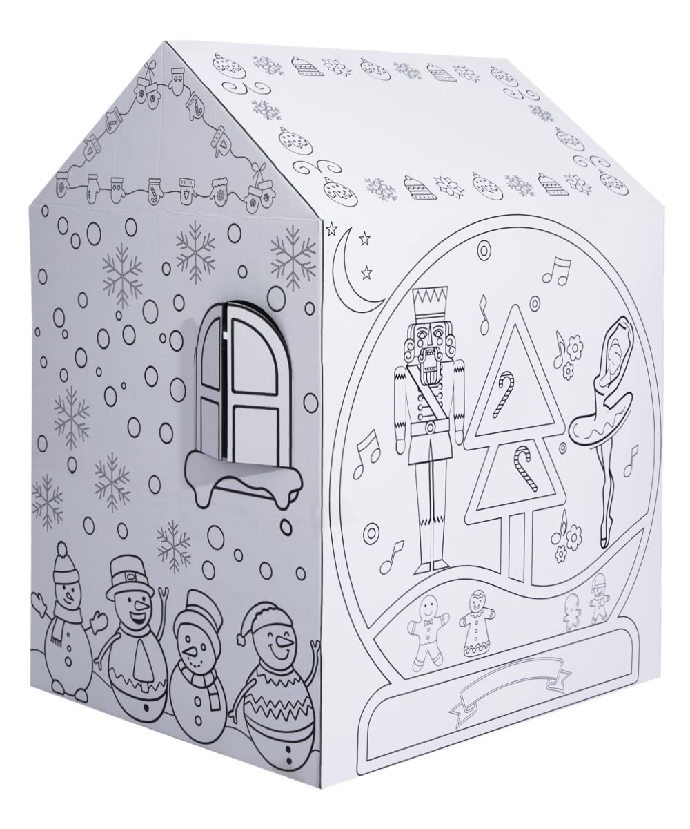 ColorJo “Christmas Wonderland” Color Your Own Playhouse - Spread The Joy and Wonder of Christmas by Your Creativity and Imagination. Best Kids Art & Craft for Holiday Season, Perfect Coloring Toy 3+