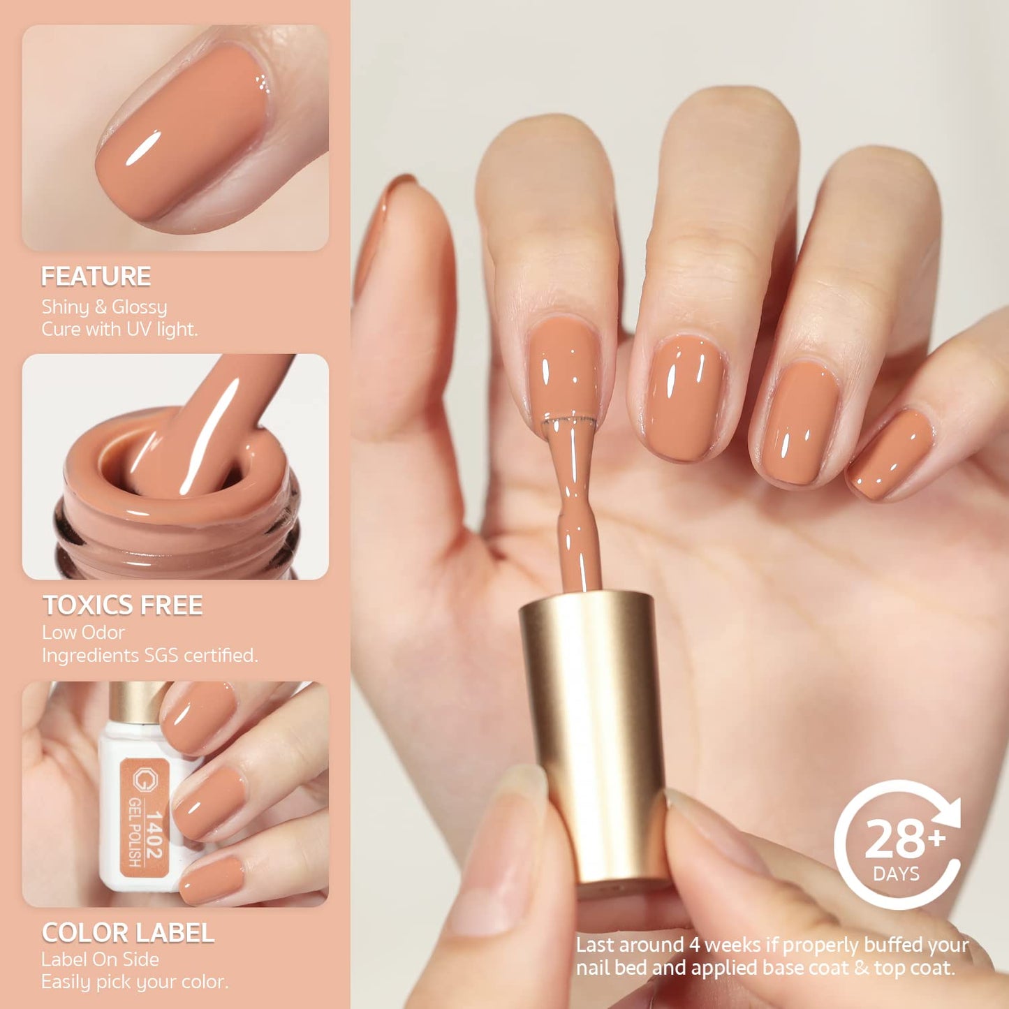 GAOY Nude Gel Polish Set, 6 Neutral Colors Gel Nail Kit for Nail Art DIY Manicure and Pedicure at Home