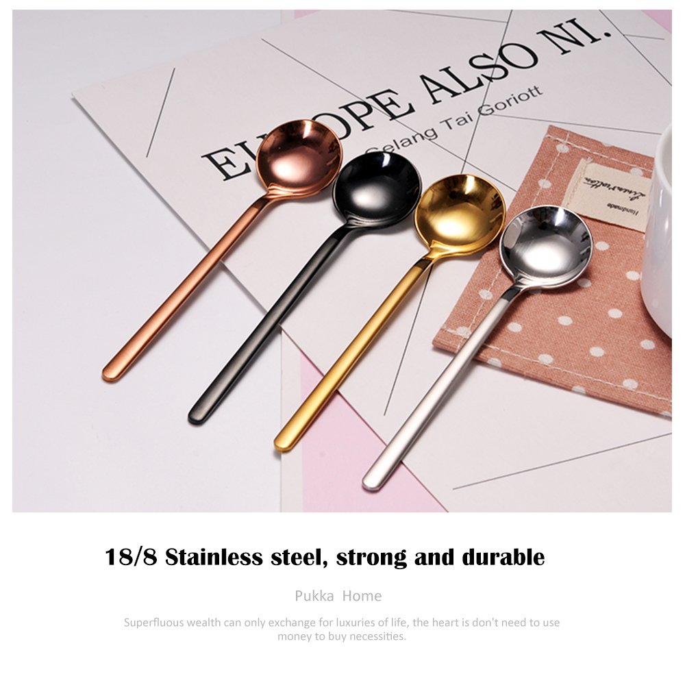 6 PCS Gold Coffee Spoons, 18/8 Stainless Steel Gold Espresso Spoons, 5.2 Inches Vogue Mini Tea Spoons, Cappuccino Stirring Spoons, Small Spoons for Dessert, Ice Cream, Frosted Handle, Sweejar (Gold)