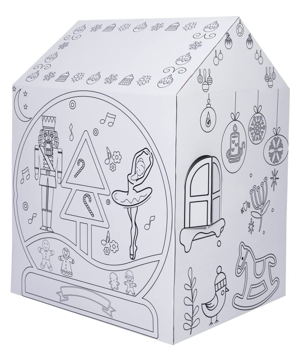 ColorJo “Christmas Wonderland” Color Your Own Playhouse - Spread The Joy and Wonder of Christmas by Your Creativity and Imagination. Best Kids Art & Craft for Holiday Season, Perfect Coloring Toy 3+