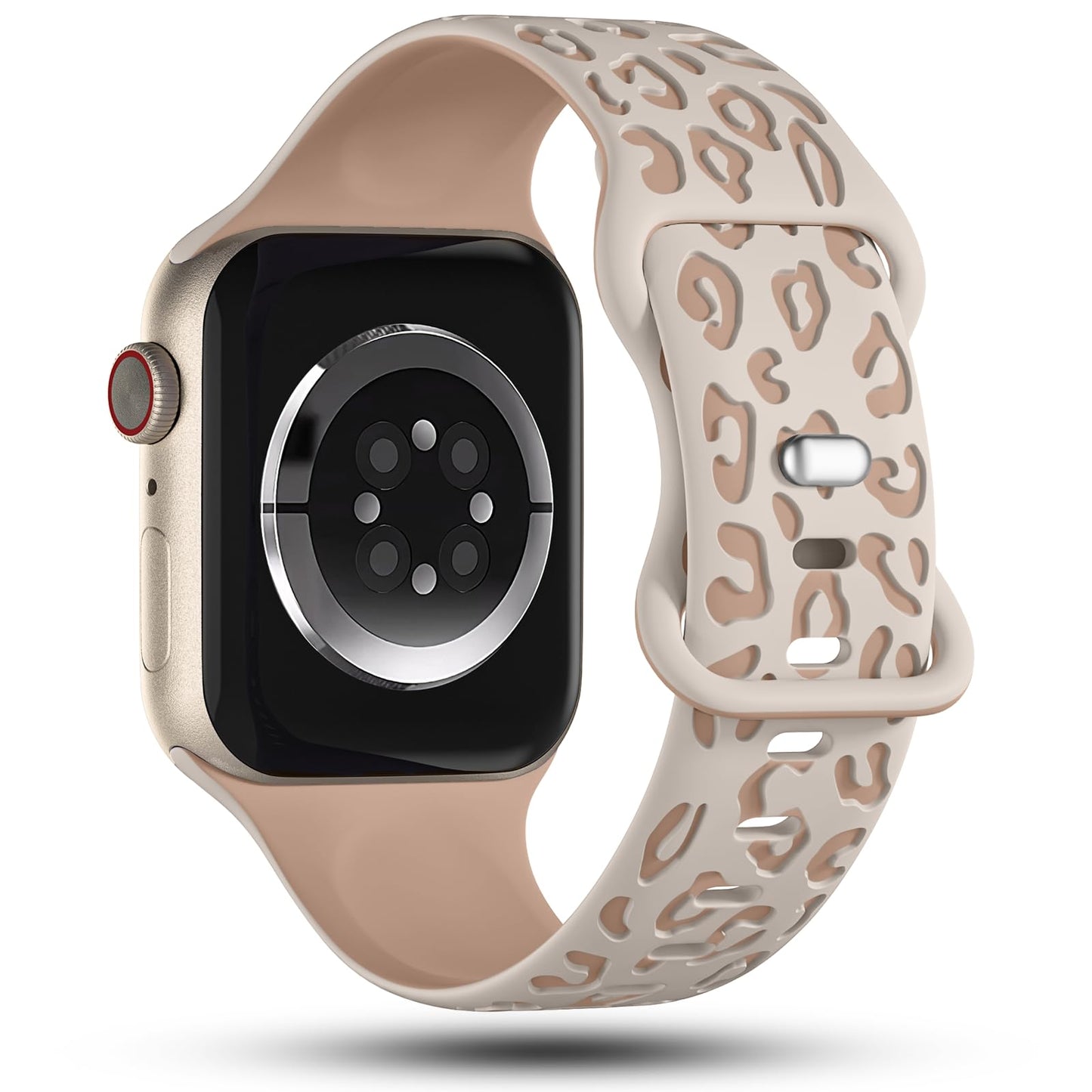 3 Pack Leopard Engraved Bands Compatible with Apple Watch Band 41mm 40mm 38mm Women, Soft Silicone Cheetah Embossed Sport Strap for iWatch Bands Series 9 8 7 6 5 4 3 2 1 Ultra SE.MT-SL-SLMT