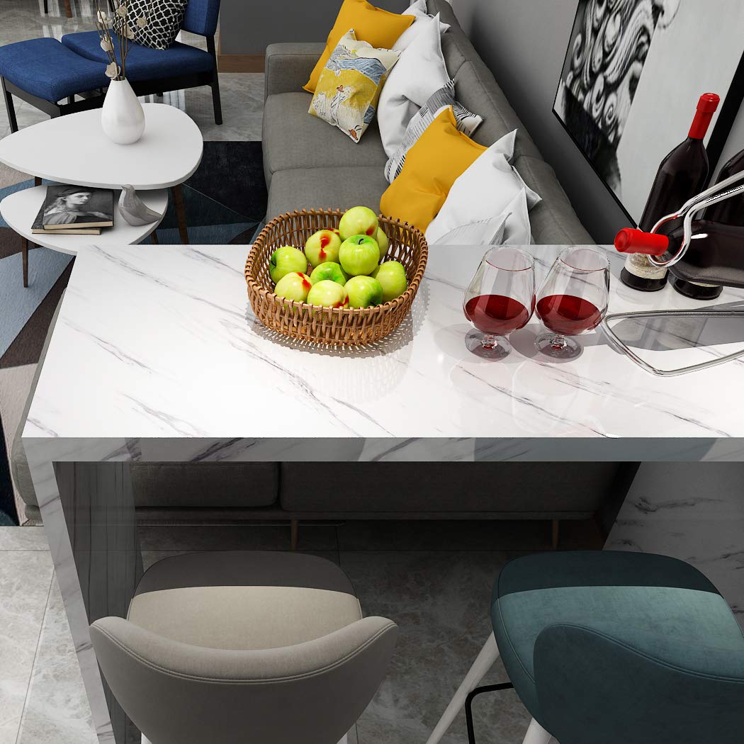 YENHOME 24" X 393" White Marble Contact Paper for Kitchen Counter Top Contact Paper Waterproof Self Adhesive Marble Wallpaper Peel and Stick Countertops for Bathroom Dresser Glossy Marble Vinyl Wrap