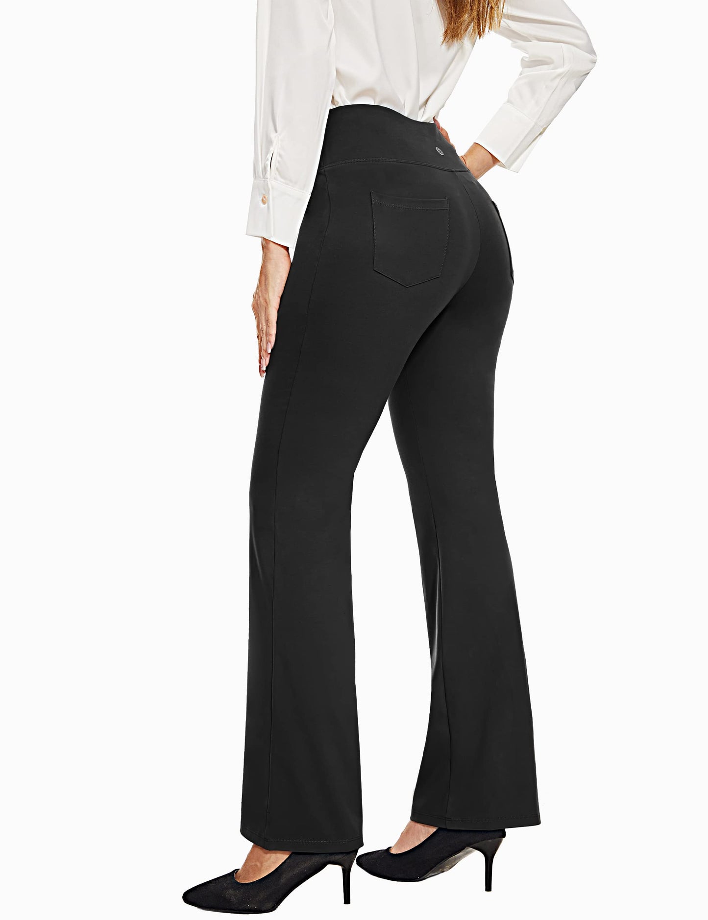 Desol Flare Leggings,High Waisted Bootcut Yoga Pants with Pockets,Tummy Control Bootleg Pants,Work Pants for Women Black