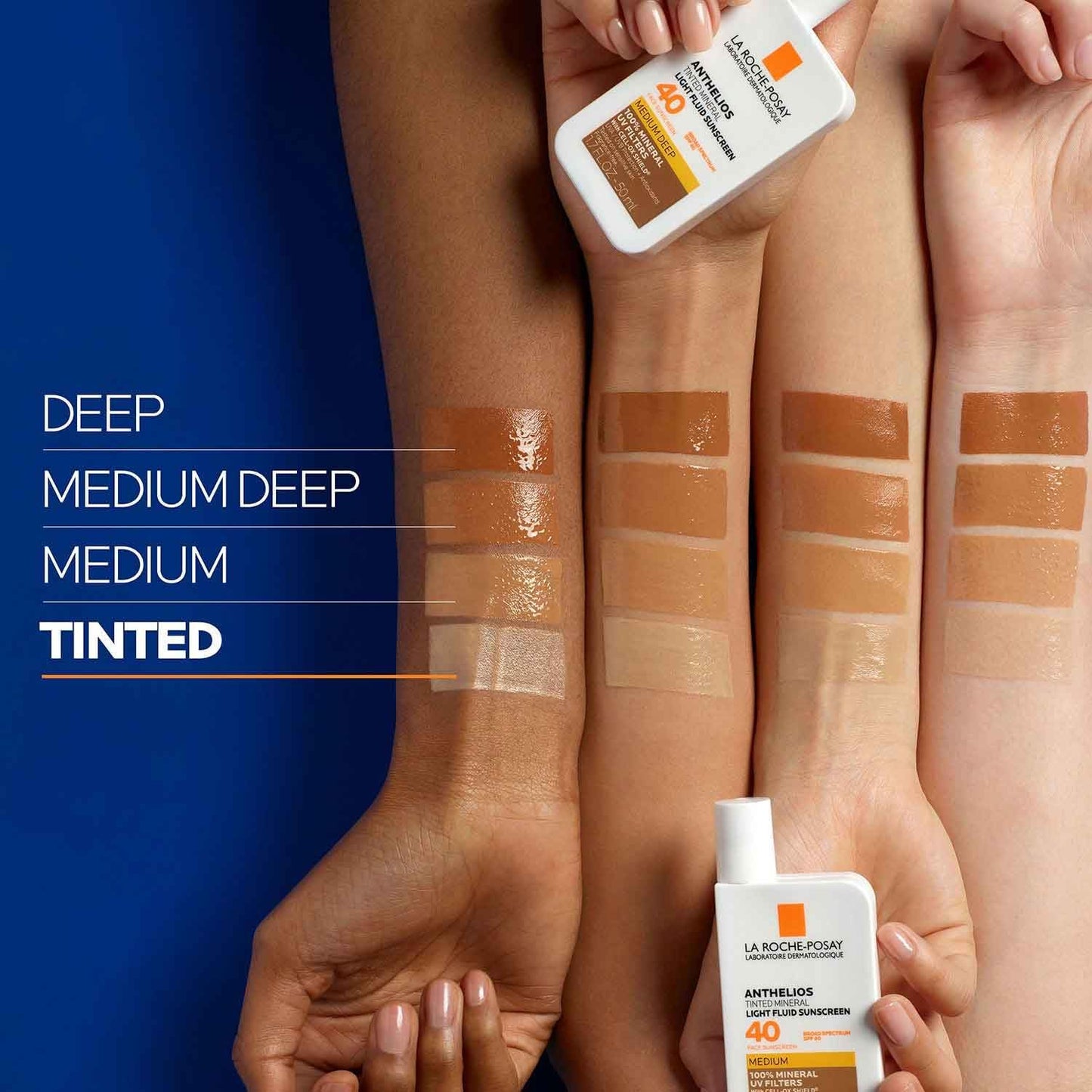 La Roche-Posay Anthelios Tinted Sunscreen, Ultra-Light Fluid Broad Spectrum SPF 50, with Titanium Dioxide Mineral Face Sunscreen, Universal Tint, Oil-Free