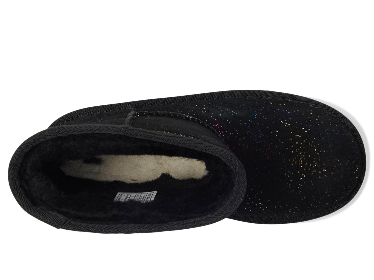UGG K Classic II Shimmer Sky Fashion Boot, Black/Rainbow Metallic, 1 US Unisex Little Kid