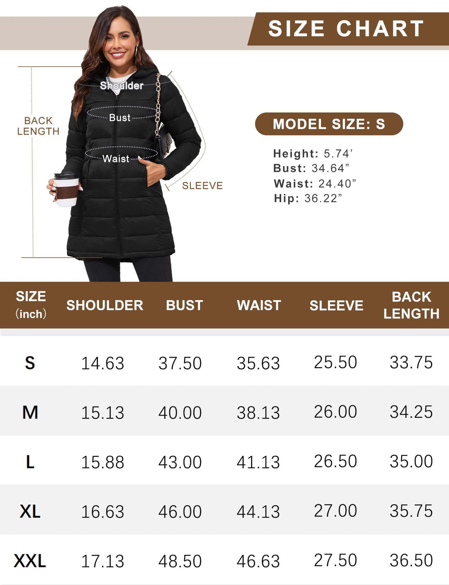 ANOTHER CHOICE Women Packable Puffer Jacket Lightweight Hooded Puffy Jacket (Black, XL)