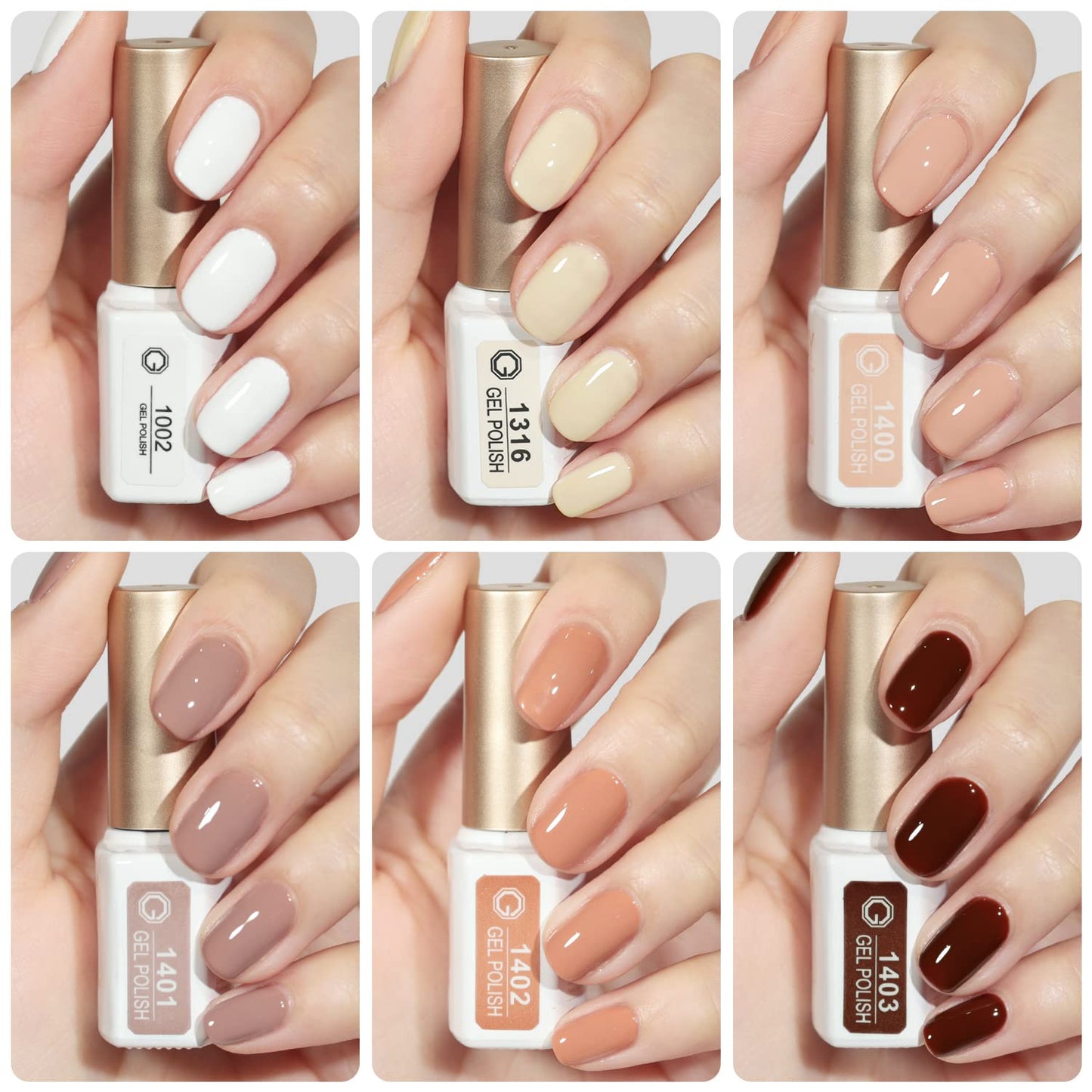 GAOY Nude Gel Polish Set, 6 Neutral Colors Gel Nail Kit for Nail Art DIY Manicure and Pedicure at Home