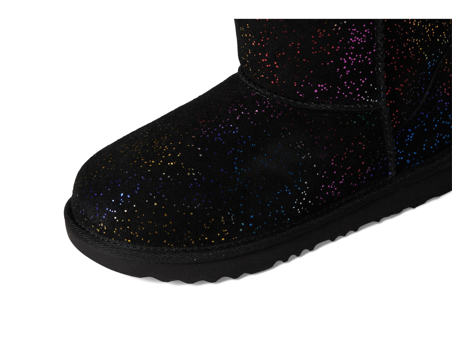 UGG K Classic II Shimmer Sky Fashion Boot, Black/Rainbow Metallic, 1 US Unisex Little Kid