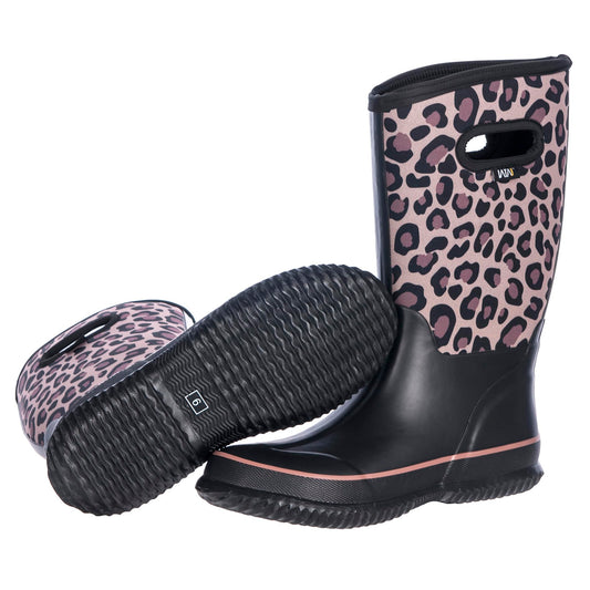 WTW Mid Calf Rain Boots for Women - Waterproof Neoprene Mud Boots Garden Boots