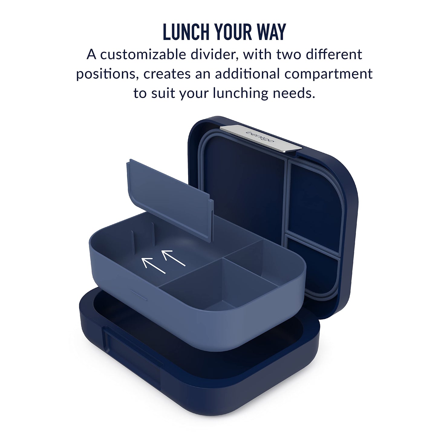 Bentgo® Modern Bento-Style Lunch Box Set With Reusable Snack Cup (Navy)