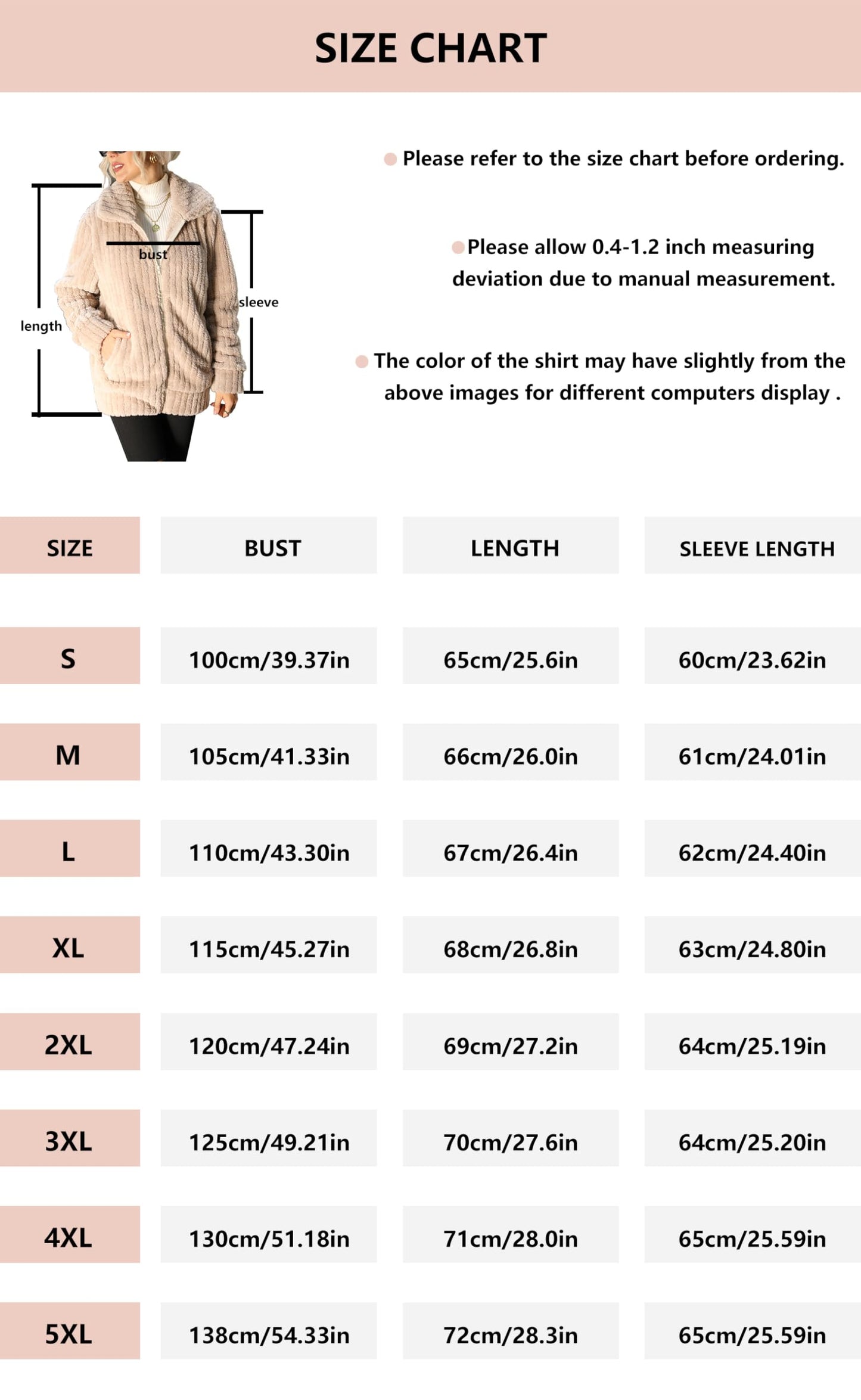 Vipwest Women's Sherpa Jacket Women Casual Fall Zipper Fleece Dress Shearling Jacket Coat Outfits with Pockets (Dark Apricot, Medium)