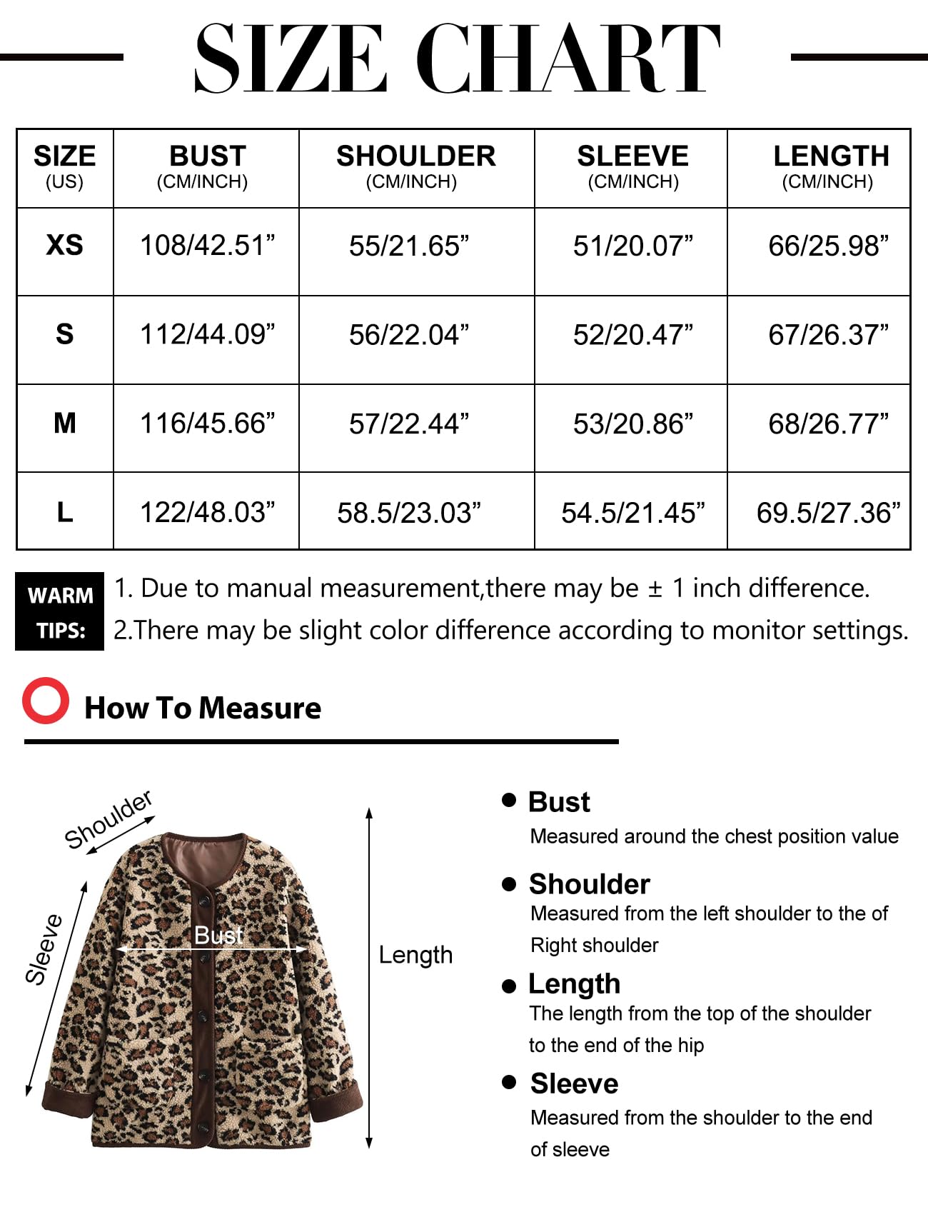 Eisctnd Women's Fuzzy Fleece Jacket Leopard Print Long Sleeve Open Front Coats Lightweight Casual Outerwear with Pocket(Leopardprint-M)