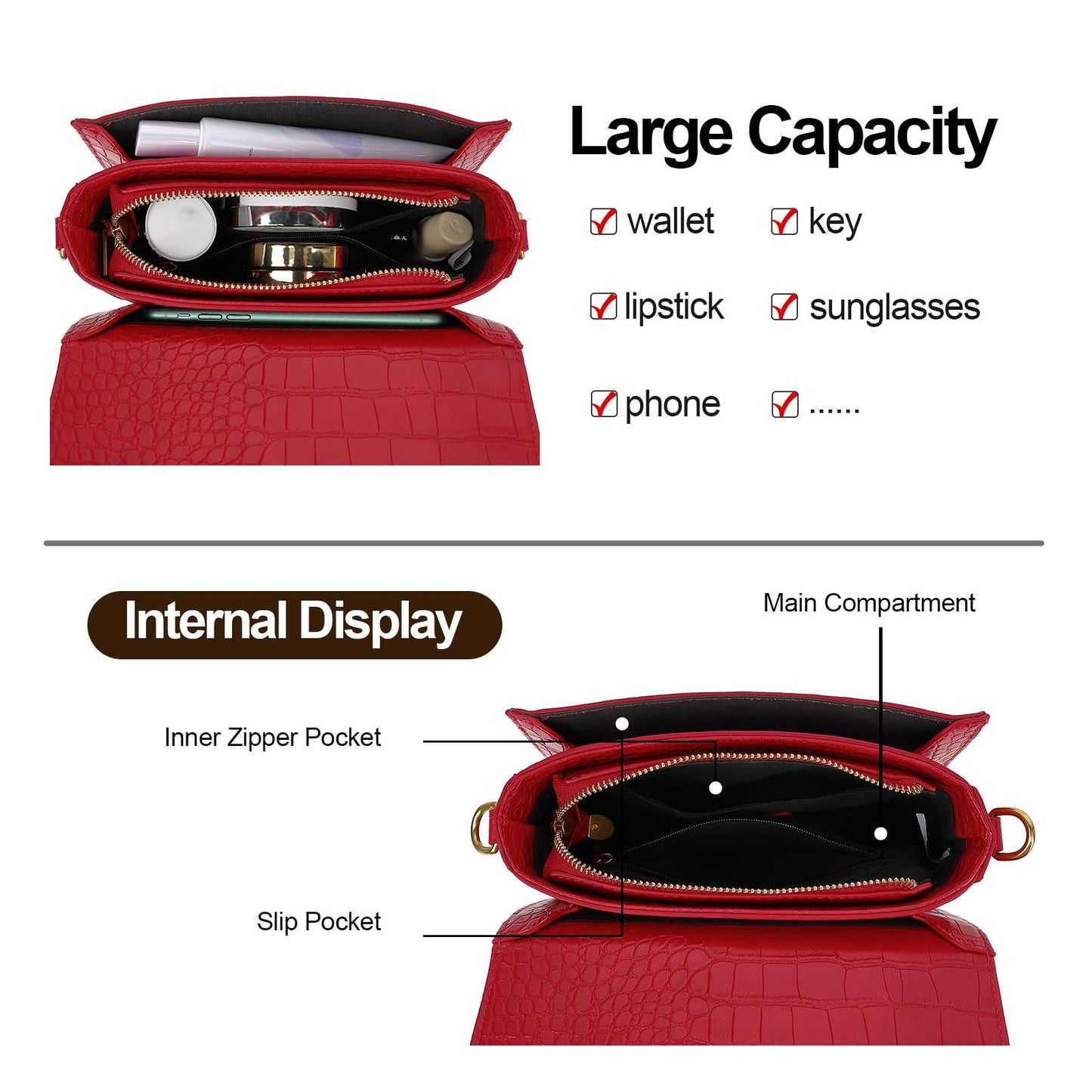 LL LOPPOP Women's Small Classy Crossbody Bag Purse Top Handle Handbags Leather Satchel Bags for Women with Adjustable Strap