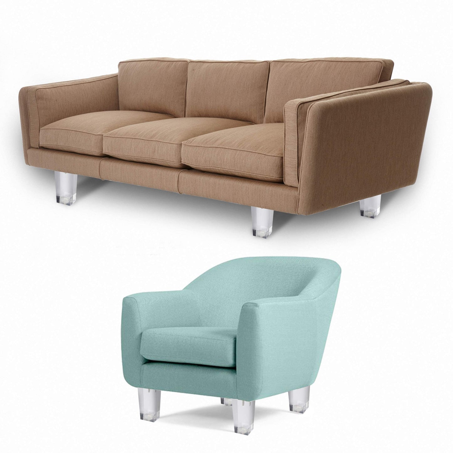 FONDDI Acrylic Furniture Legs, 4 Inch Sofa Couch Table Cabinet TV Stand Legs, Clear Furniture Risers, Heavy Duty Pack of 4