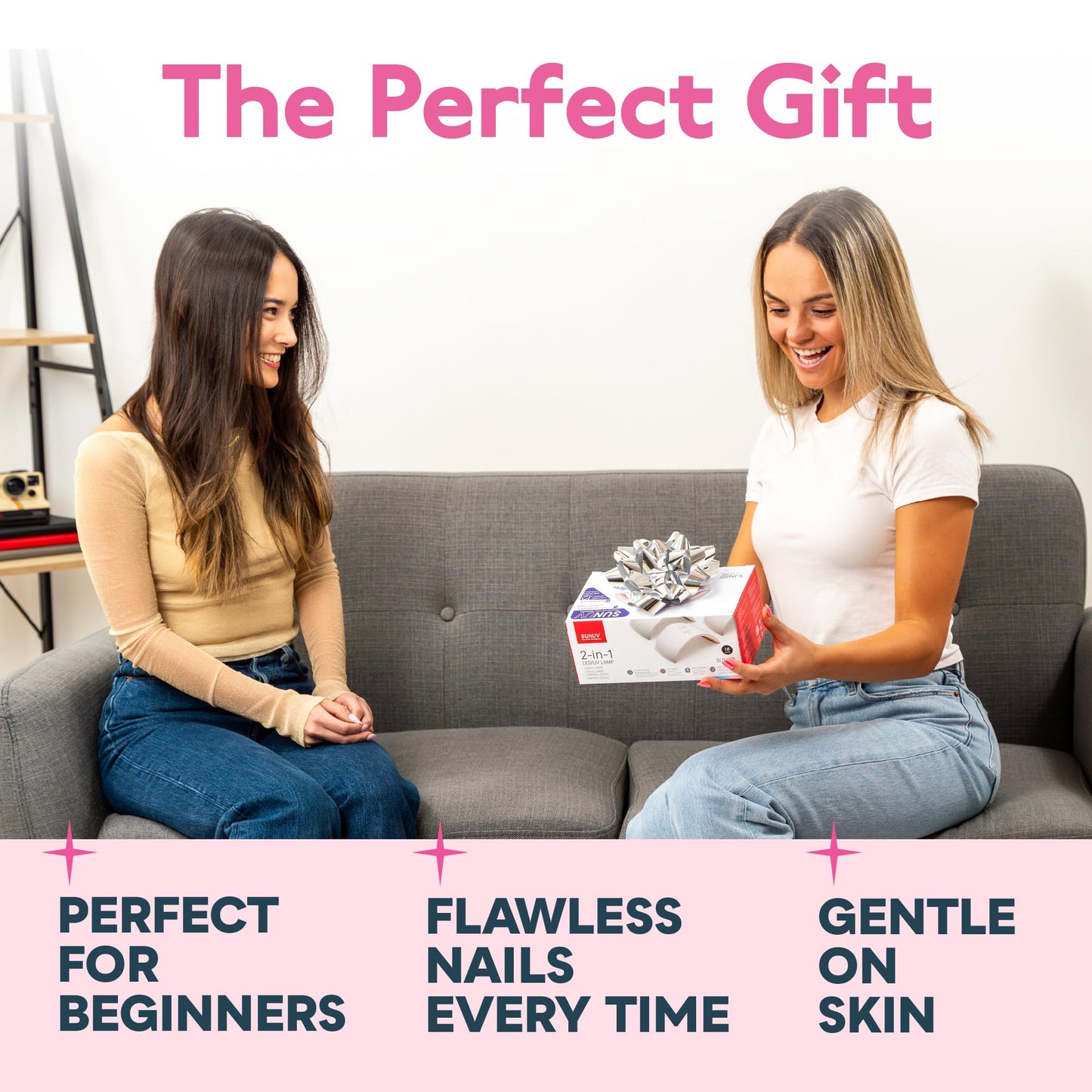 SUNUV UV LED Nail Lamp, Nail Dryer for Gel Nail Polish UV Light for Nails with Sensor 2 Timers SUN9C Pink Gift for Women Girls