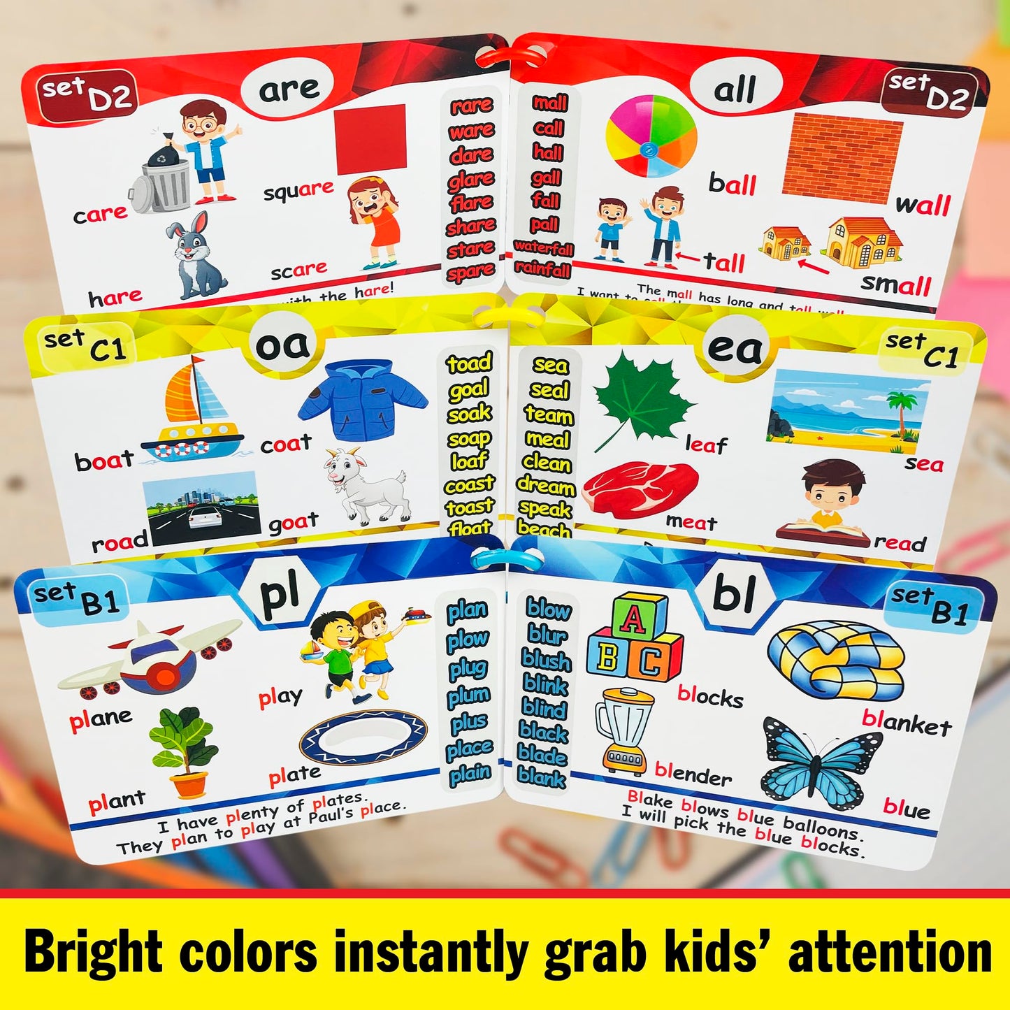 Phonics Flash Cards - Learn to Read in 20 Phonic Stages - Digraphs CVC Blends Long Vowel Sounds - Phonics Games for Kids Ages 4-8 Kindergarten First Second Grade Homeschool Educational