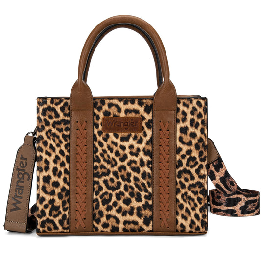 Wrangler Tote Bag for Women Trendy Womens Purses and Handbags Top Handle Womens Tote Bag with Zipper Pockets and Strap Lepard WG70-8120CLP