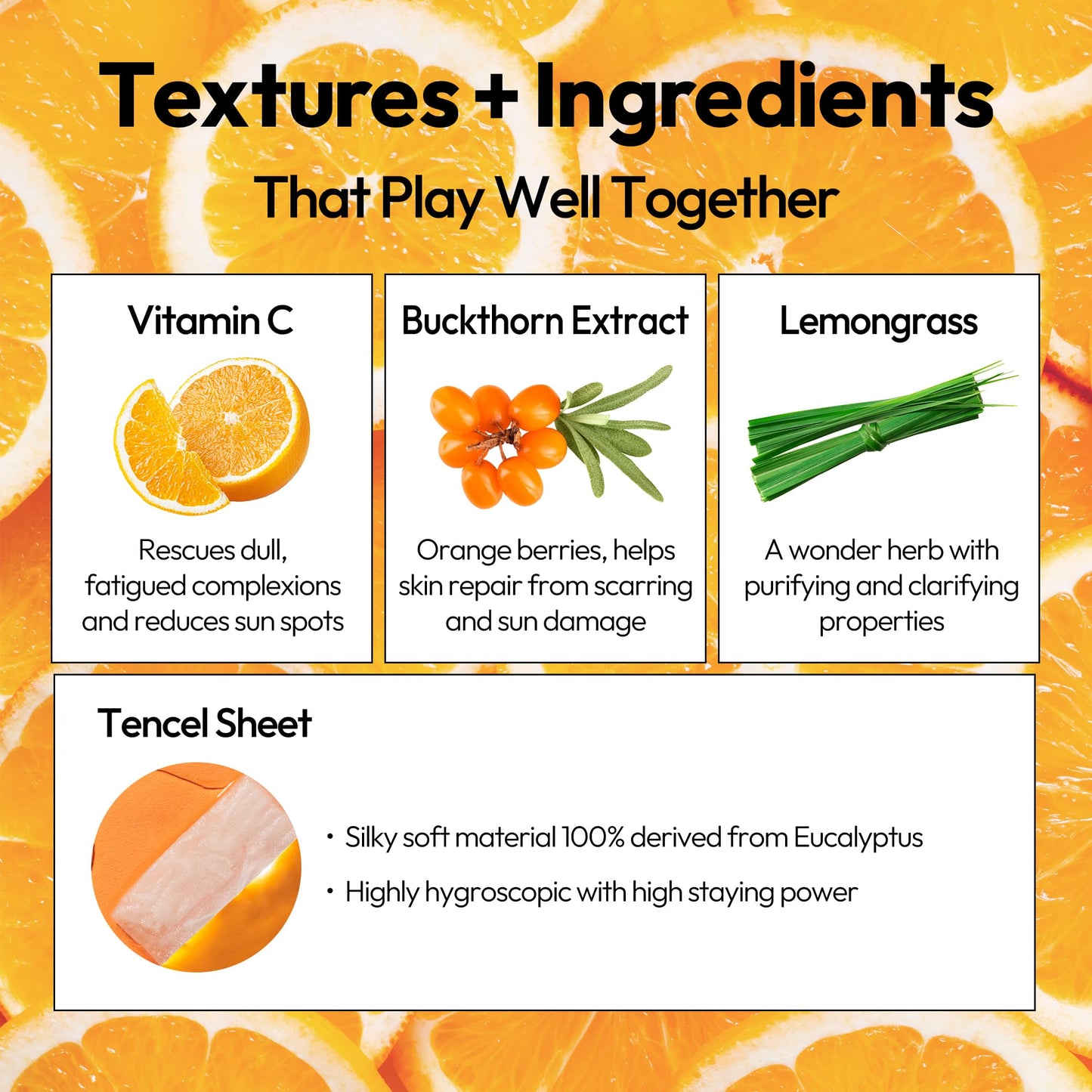 LAPCOS Vita C Sheet Mask, Daily Face Mask with Vitamin C to Renew Skin, Korean Beauty Favorite, 5-Pack