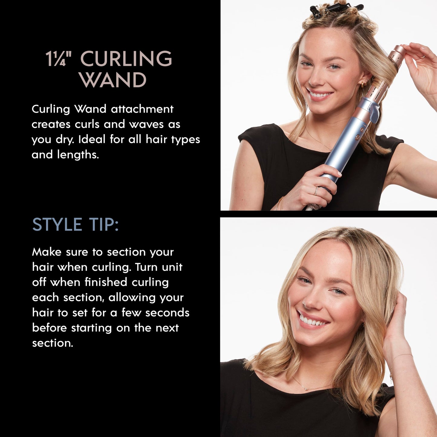 INFINITIPRO by CONAIR DigitalAIRE Multi-Styler | Air Styling System for Curls, Waves, Blowouts & Volume | 4 Attachments to Personalize Your Look Plus Storage Bag | Light Blue