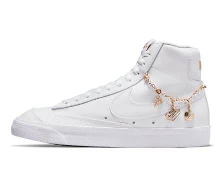 NIKE Women's Blazer Mid '77 Shoes, White White Metallic Gold, 6.5