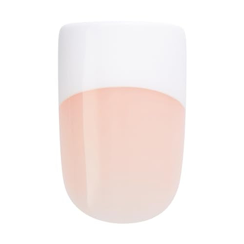KISS Salon Acrylic Press On Nails, Nail glue included, 'Sugar Rush', French, Medium Size, Square Shape, Includes 28 Nails, 2g Glue, 1 Manicure Stick, 1 Mini File