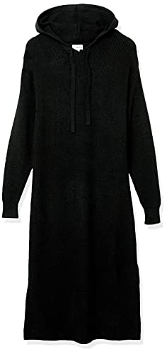 The Drop Women's Claudia Cuddle Hoodie Midi Dress, Black, M