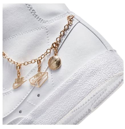 NIKE Women's Blazer Mid '77 Shoes, White White Metallic Gold, 6.5