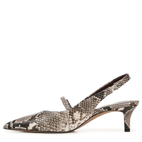 Franco Sarto Womens Khloe Pointed Toe Slingback Kitten Heel Pump Roccia Snake Faux Leather 8.5 M