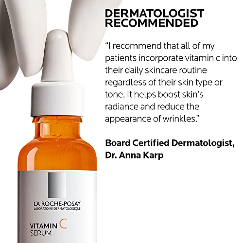 La Roche-Posay Pure Vitamin C Face Serum with Hyaluronic Acid & Salicylic Acid, Anti Aging Face Serum for Wrinkles & Uneven Skin Texture to Visibly Brighten & Smooth. Suitable for Sensitive Skin