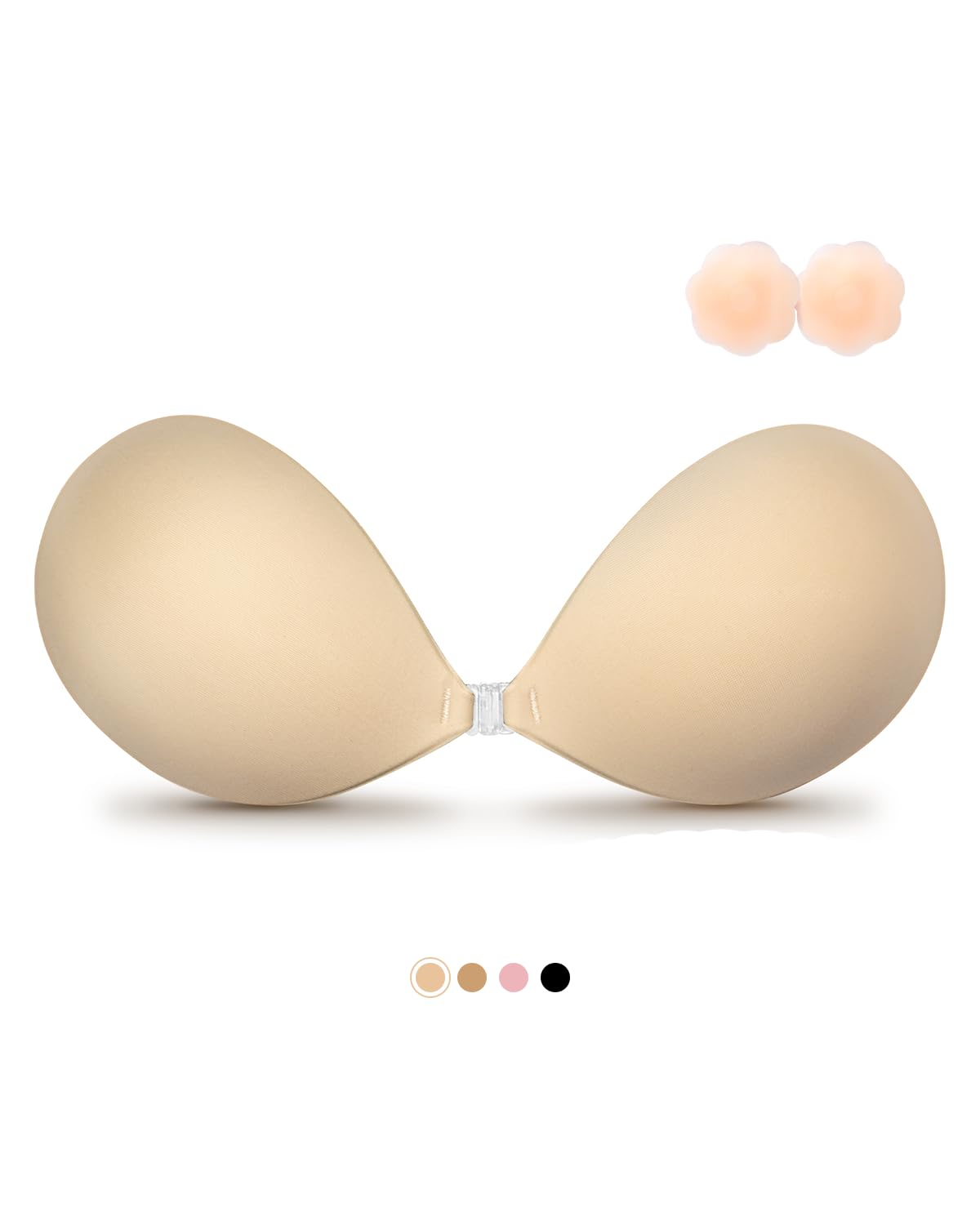 VOCH GALA Sticky Bra Push Up for Women, Strapless Backless Bra for Wedding/Parties/Events, Comfortable Adhesive Bra Nude
