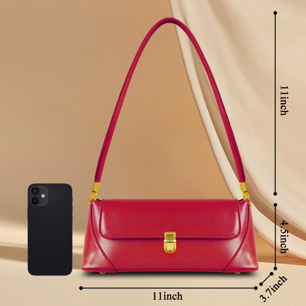 cuiab Women's Shoulder Bag, Shoulder Bag for Women, Red Purse, Red Shoulder Bag, Vintage Shoulder Bag(Red)