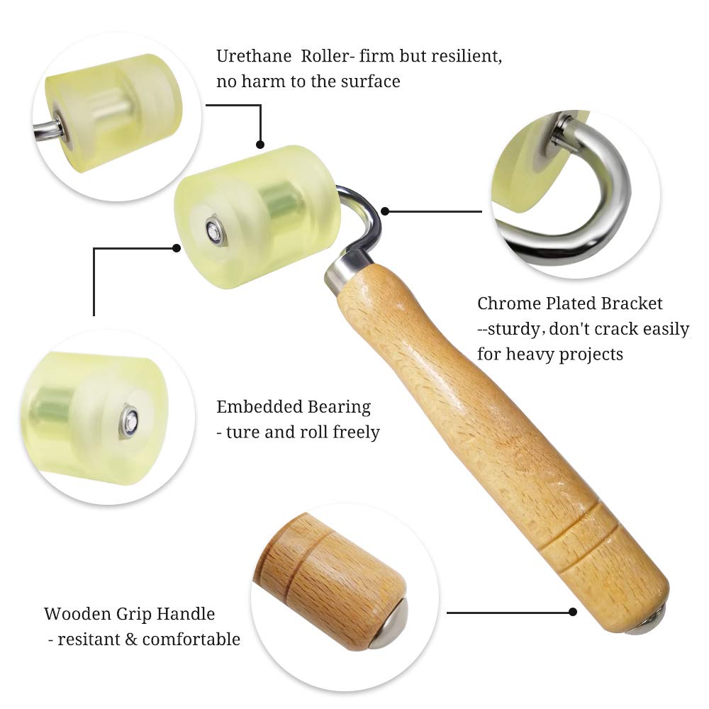 tiptopcarbon Wallpaper Tool Kit with Felt Squeegee Seam Roller for Wallpaper Contact Paper Adhesive Vinyl