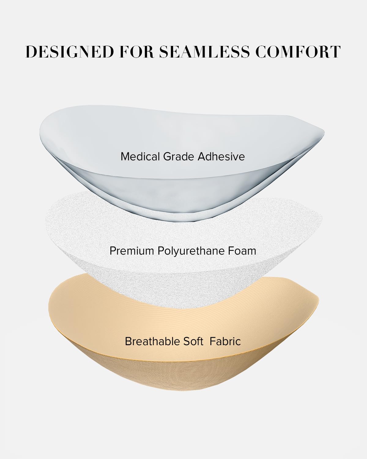 VOCH GALA Sticky Bra Push Up for Women, Strapless Backless Bra for Wedding/Parties/Events, Comfortable Adhesive Bra Nude