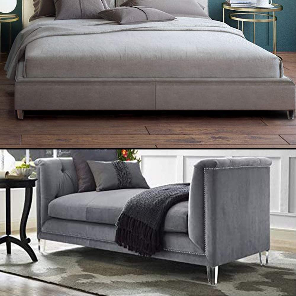 FONDDI Acrylic Furniture Legs, 4 Inch Sofa Couch Table Cabinet TV Stand Legs, Clear Furniture Risers, Heavy Duty Pack of 4