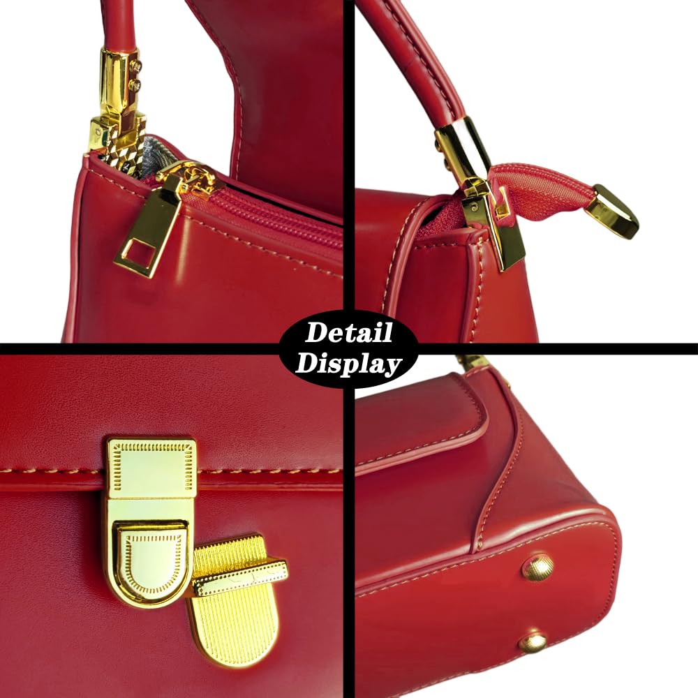 cuiab Women's Shoulder Bag, Shoulder Bag for Women, Red Purse, Red Shoulder Bag, Vintage Shoulder Bag(Red)