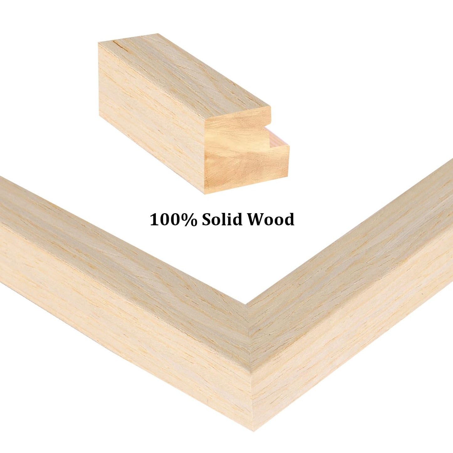 Egofine 8x10 Picture Frames Made of Solid Wood with Plexiglass, Display Pictures 4x6/5x7 with Mat or 8x10 Without Mat Set of 4 for Tabletop and Wall Mounting, Oak Wood