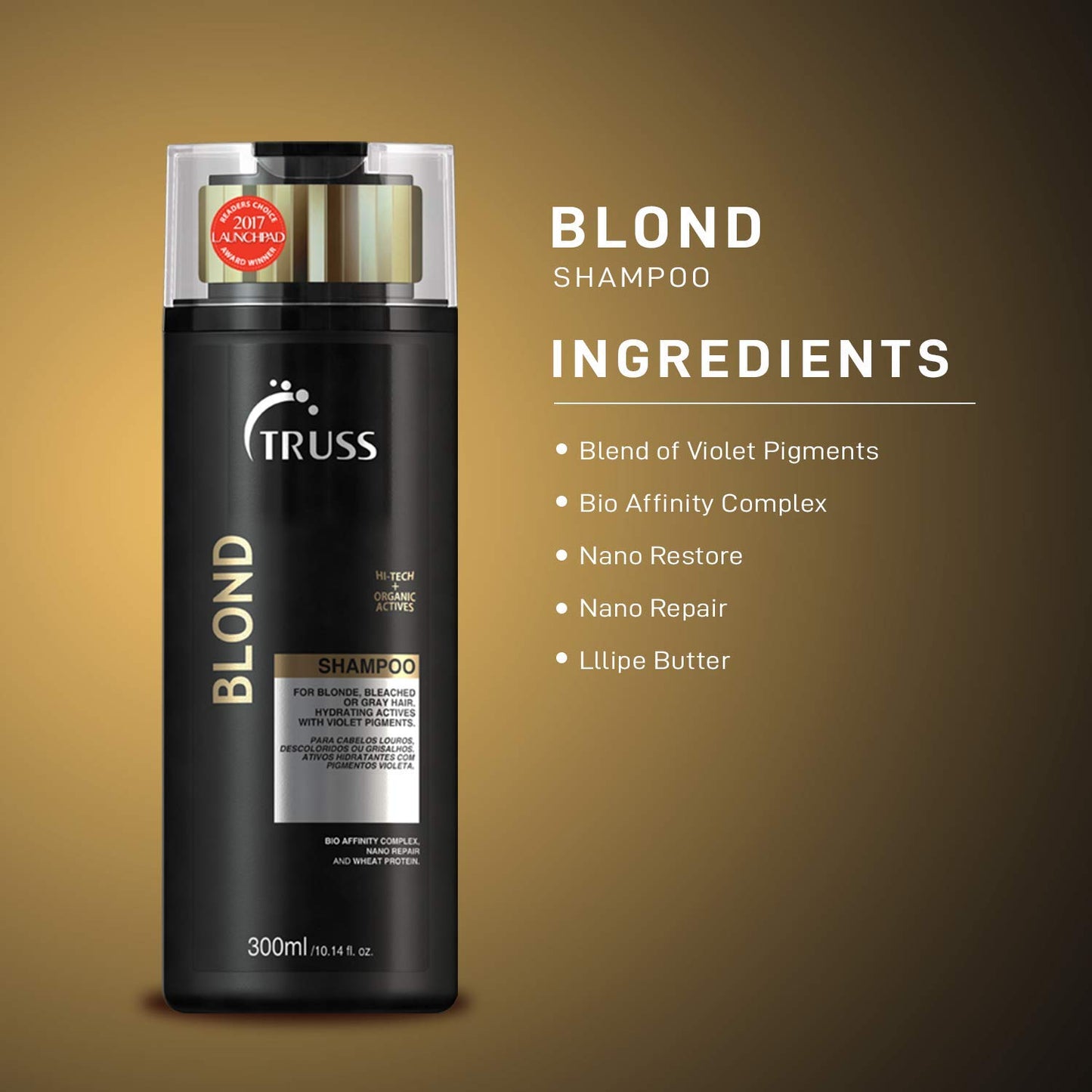 TRUSS Blond Mask - Hydrating Blonde Hair Mask + Purple Toner for Brassy Hair - Neutralizes Orange + Yellow Tones on Blonde, Bleached + Gray Hair - (6.35 oz)