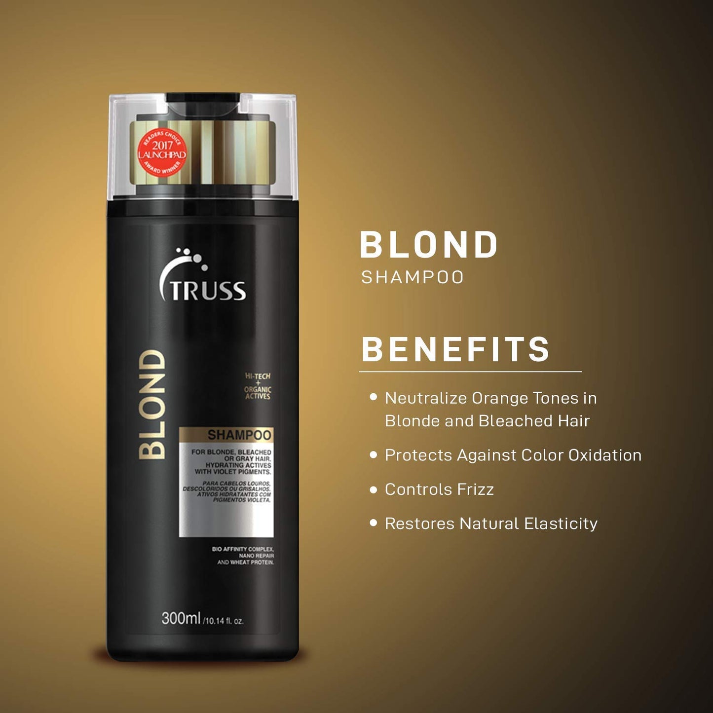 TRUSS Blond Mask - Hydrating Blonde Hair Mask + Purple Toner for Brassy Hair - Neutralizes Orange + Yellow Tones on Blonde, Bleached + Gray Hair - (6.35 oz)