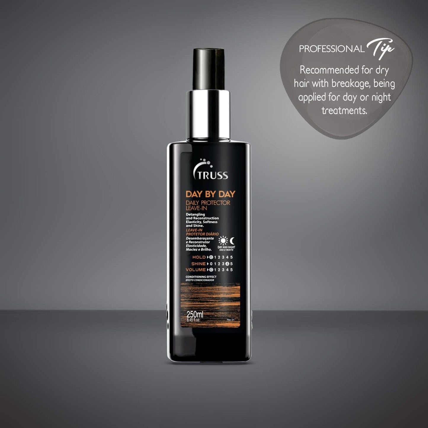 Truss Day By Day - Leave-in Daily Protector And Detangler Spray For Hair - Highly Moisturizing With Thermal Heat Protectant For Blow Outs, Detangling, Reconstruction, Softness, and Shine